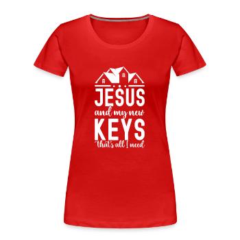 Homeowners Housewarming Party - Women's Premium Organic T-Shirt - red - Front - Mia (176cm)