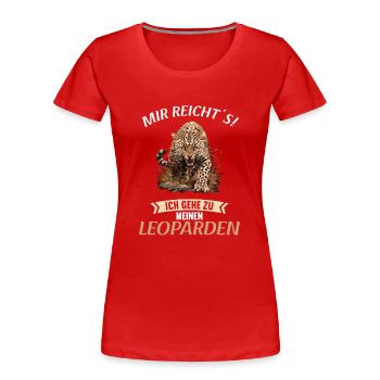 Léopard léopard - T-shirt bio Premium Femme - rouge - Devant - Mia (176cm)
