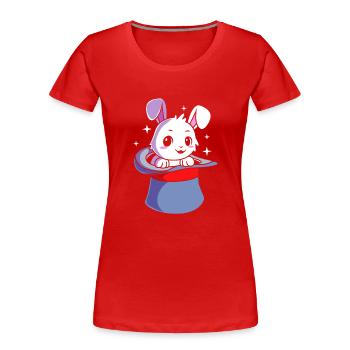 Zauberer Magie Magier Hase - Frauen Premium Bio T-Shirt - Rot - Vorne - Mia (176cm)
