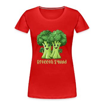 Broccoli Squad - Frauen Premium Bio T-Shirt - Rot - Vorne - Mia (176cm)