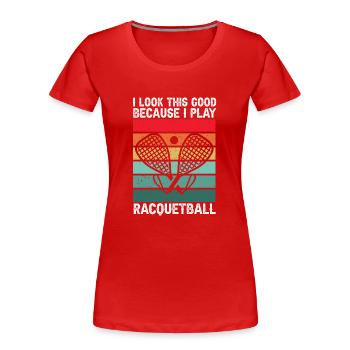 Joueur de racquetball Racquetball - T-shirt bio Premium Femme - rouge - Devant - Mia (176cm)