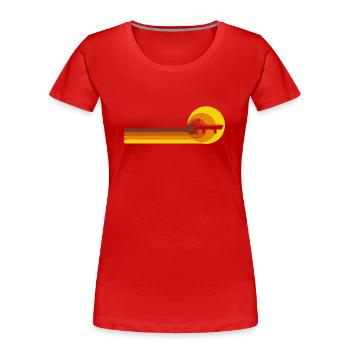 Billardtisch Billard Pool Vintage 70er 80er - Frauen Premium Bio T-Shirt - Rot - Vorne - Mia (176cm)