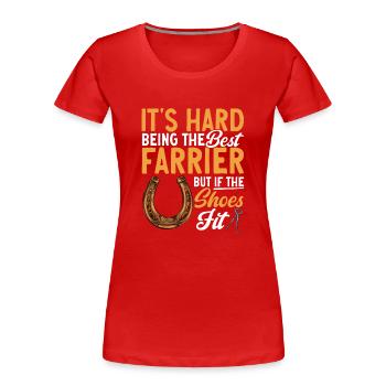 Maréchal-ferrant Fer à cheval Fer à cheval - T-shirt bio Premium Femme - rouge - Devant - Mia (176cm)
