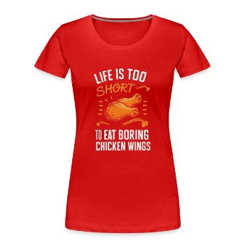 Hot Chicken Wings Spicy Wings Buffalo Wings - Women's Premium Organic T-Shirt - red - Front - Mia (176cm)