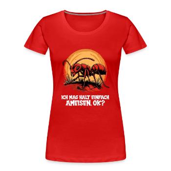 Fourmis fourmis - T-shirt bio Premium Femme - rouge - Devant - Mia (176cm)