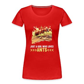 Fourmis fourmis - T-shirt bio Premium Femme - rouge - Devant - Mia (176cm)