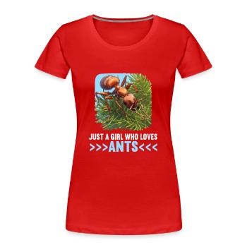 Fourmis fourmis - T-shirt bio Premium Femme - rouge - Devant - Mia (176cm)
