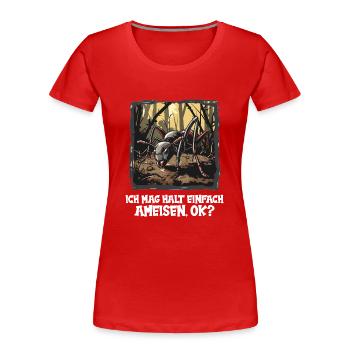 Fourmis fourmis - T-shirt bio Premium Femme - rouge - Devant - Mia (176cm)