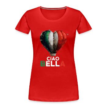 Ciao Bella - Frauen Premium Bio T-Shirt - Rot - Vorne - Mia (176cm)