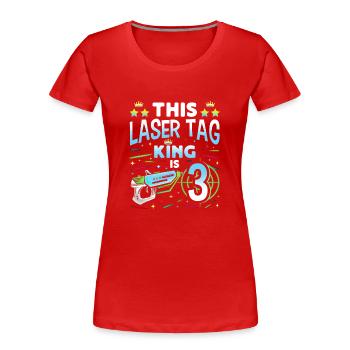 Lasertag King Is 3 Birthday Boy Indoor Laser Tag - Frauen Premium Bio T-Shirt - Rot - Vorne - Mia (176cm)