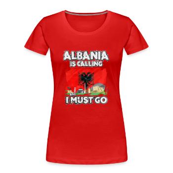 Albanien - Frauen Premium Bio T-Shirt - Rot - Vorne - Mia (176cm)