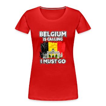 Belgien - Frauen Premium Bio T-Shirt - Rot - Vorne - Mia (176cm)