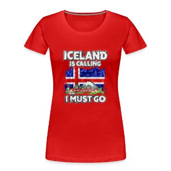 Iceland - Women's Premium Organic T-Shirt - red - Front - Mia (176cm)