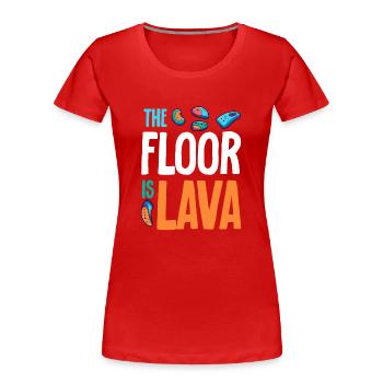 Der Boden ist Lava Bouldern - Frauen Premium Bio T-Shirt - Rot - Vorne - Mia (176cm)