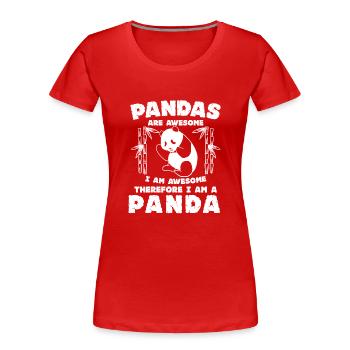 Les pandas sont géniaux Je suis génial Panda drôle Ours - T-shirt bio Premium Femme - rouge - Devant - Mia (176cm)