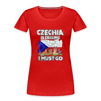 Tchéquie - T-shirt bio Premium Femme - rouge - Devant - Mia (176cm)