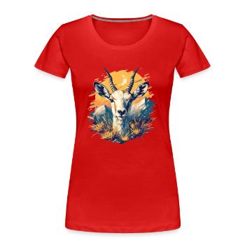 Antelope Antilopen Antilope - Frauen Premium Bio T-Shirt - Rot - Vorne - Mia (176cm)
