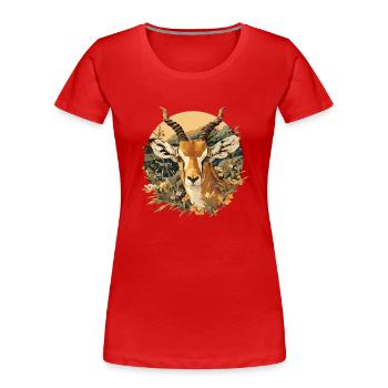 Antelope Antilopen Antilope - Frauen Premium Bio T-Shirt - Rot - Vorne - Mia (176cm)