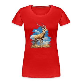 Antelope Antilopen Antilope - Frauen Premium Bio T-Shirt - Rot - Vorne - Mia (176cm)