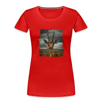 Antelope Antilopen Antilope - Frauen Premium Bio T-Shirt - Rot - Vorne - Mia (176cm)