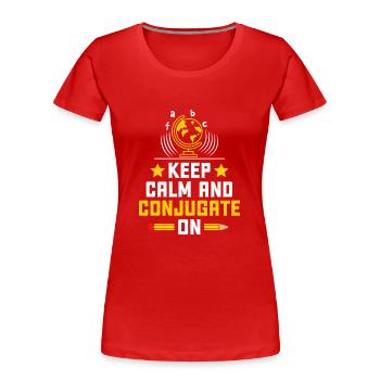 Professeur de langues étrangères École Professeurs de langues - T-shirt bio Premium Femme - rouge - Devant - Mia (176cm)
