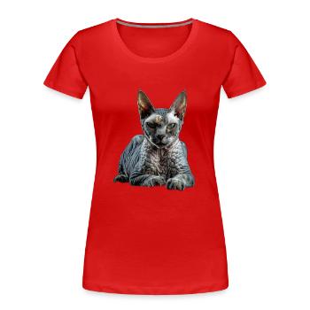 Devon Rex - T-shirt bio Premium Femme - rouge - Devant - Mia (176cm)