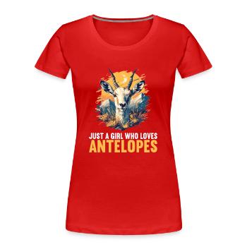 Antelope Antilopen Antilope - Frauen Premium Bio T-Shirt - Rot - Vorne - Mia (176cm)