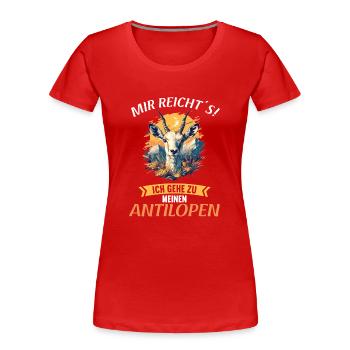 Antelope Antilopen Antilope - Frauen Premium Bio T-Shirt - Rot - Vorne - Mia (176cm)