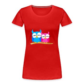 Eulenliebhaber Auf Einem Ast Raubvögel Humor - Frauen Premium Bio T-Shirt - Rot - Vorne - Mia (176cm)