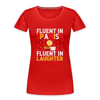 Professeur de langues étrangères École Professeurs de langues - T-shirt bio Premium Femme - rouge - Devant - Mia (176cm)