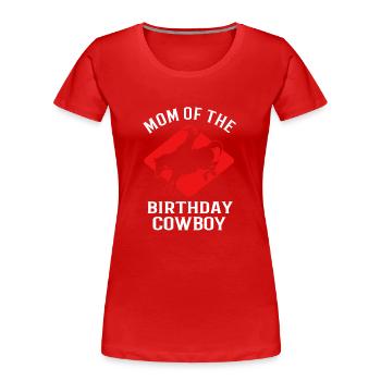 Rodeo - Frauen Premium Bio T-Shirt - Rot - Vorne - Mia (176cm)