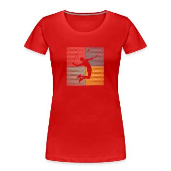 Badmintonspieler Federball Spiele game lustiges - Frauen Premium Bio T-Shirt - Rot - Vorne - Mia (176cm)