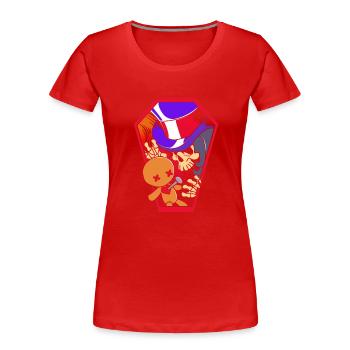 Squelette vaudou - T-shirt bio Premium Femme - rouge - Devant - Mia (176cm)