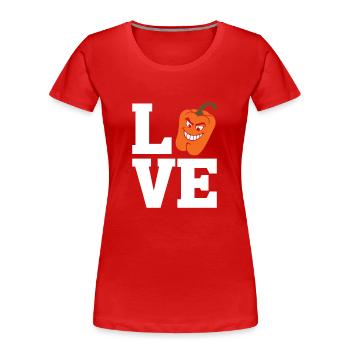 Paprika Geschenk - Frauen Premium Bio T-Shirt - Rot - Vorne - Mia (176cm)