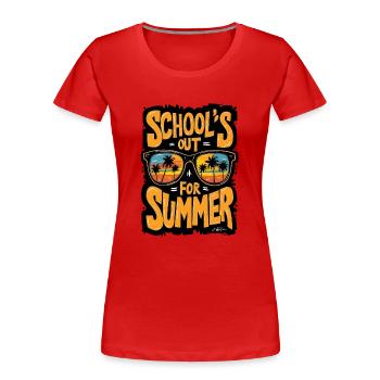 Schulreife Sommerzeit - Frauen Premium Bio T-Shirt - Rot - Vorne - Mia (176cm)