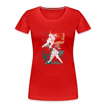Eishockeyspieler Hockeyfan Eishockey Eishockeyteam - Frauen Premium Bio T-Shirt - Rot - Vorne - Mia (176cm)
