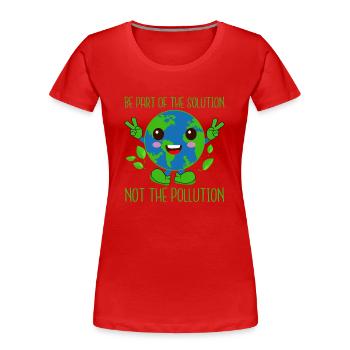Bathing beach & sea plastic-free against pollution - Women's Premium Organic T-Shirt - red - Front - Mia (176cm)
