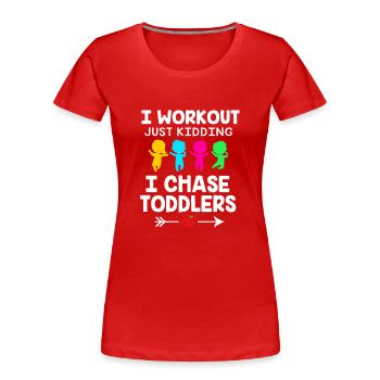 Garderie Éducateur Éducateur - T-shirt bio Premium Femme - rouge - Devant - Mia (176cm)