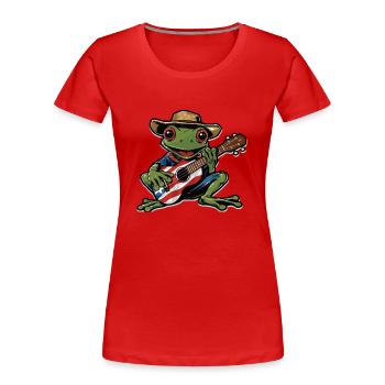 Coqui Frosch Symbol Taino Boricua Puerto - Frauen Premium Bio T-Shirt - Rot - Vorne - Mia (176cm)