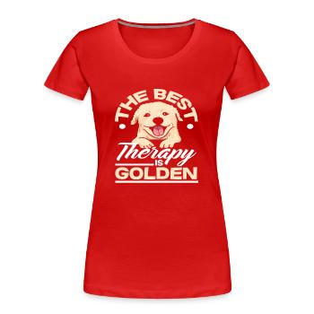 Beste Therapie Golden Retriever - Frauen Premium Bio T-Shirt - Rot - Vorne - Mia (176cm)