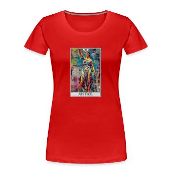 Tarotkarten Tarotkarte Justice Gerechtigkeit - Frauen Premium Bio T-Shirt - Rot - Vorne - Mia (176cm)