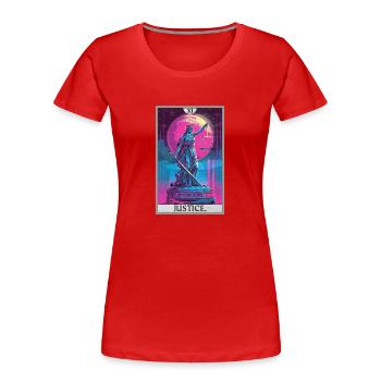 Tarotkarten Tarotkarte Justice Gerechtigkeit - Frauen Premium Bio T-Shirt - Rot - Vorne - Mia (176cm)