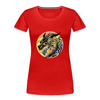 Drachen Drache Fabeltiere Fabelwesen Märchen - Frauen Premium Bio T-Shirt - Rot - Vorne - Mia (176cm)
