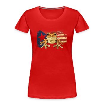 Coqui Frosch Symbol Taino Boricua Puerto - Frauen Premium Bio T-Shirt - Rot - Vorne - Mia (176cm)
