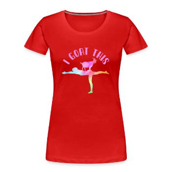 I Goat This Yoga Enthusiast - Frauen Premium Bio T-Shirt - Rot - Vorne - Mia (176cm)