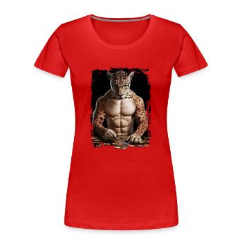 Jaguar spielt Puzzle Geschenk - Frauen Premium Bio T-Shirt - Rot - Vorne - Mia (176cm)