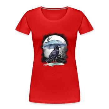 mystical crow crows raven raven - Women's Premium Organic T-Shirt - red - Front - Mia (176cm)