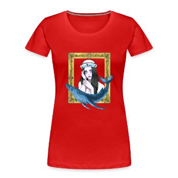Matrosen Matrose Seefahrt Fisch Fische Seemänner - Frauen Premium Bio T-Shirt - Rot - Vorne - Mia (176cm)