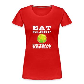 Softball Softball-Spieler - Frauen Premium Bio T-Shirt - Rot - Vorne - Mia (176cm)