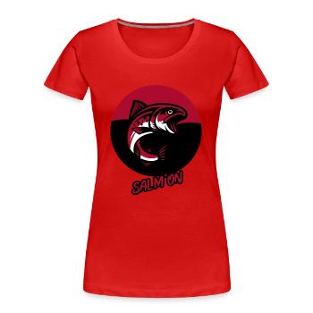 Salmon: Salm'On - Frauen Premium Bio T-Shirt - Rot - Vorne - Mia (176cm)